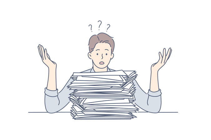 Overload work makes employee stressed  Illustration