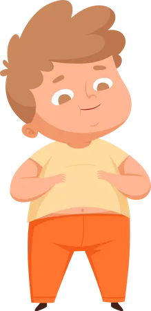 Overweight Boy Illustration