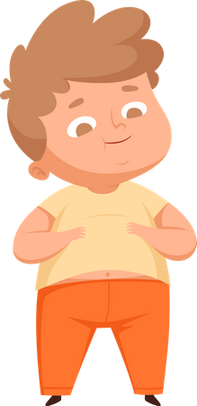 Overweight Boy  Illustration