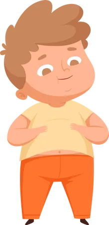 Overweight Boy  Illustration