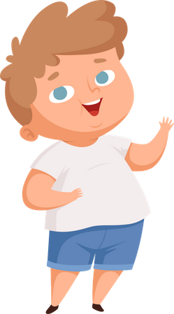 Overweight Kid  Illustration