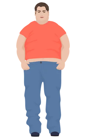 Overweight Man  Illustration