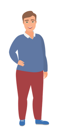 Overweight Man  Illustration