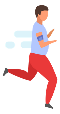 Overweight man running to lose weight  Illustration