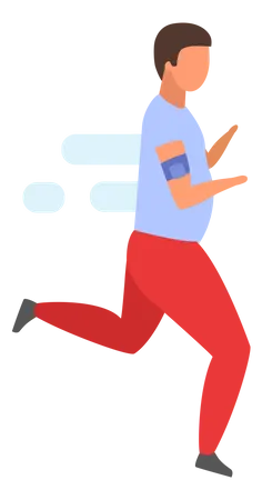 Overweight man running to lose weight  Illustration