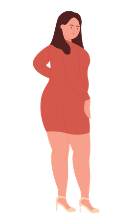 Overweight Woman  Illustration