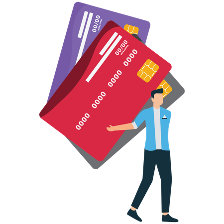 Overwhelmed by Multiple Credit Cards  Illustration