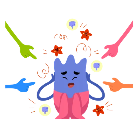 This Illustration Features A Character Surrounded By Negative Symbols And Expressions Highlighting The Impact Of Negative Environments On Child Mental Health Illustration