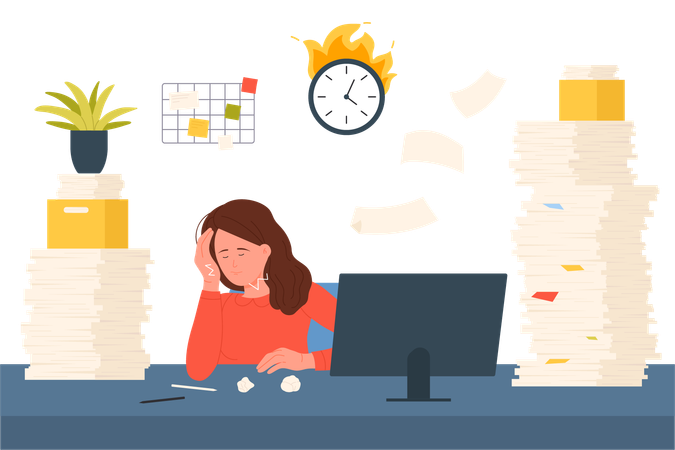 Overworked Employees  Illustration