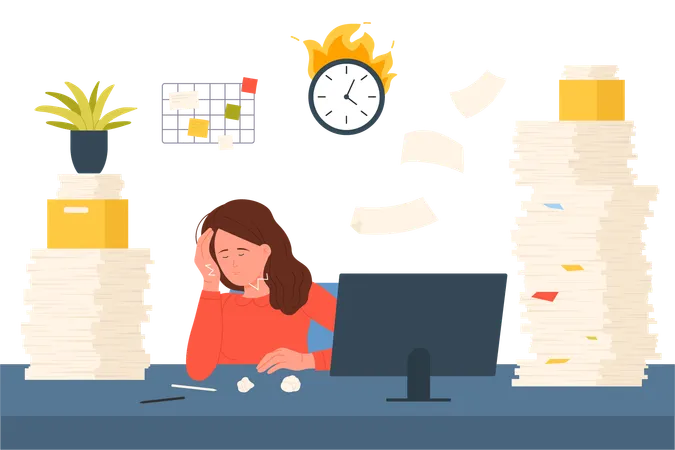 Overworked Employees  Illustration