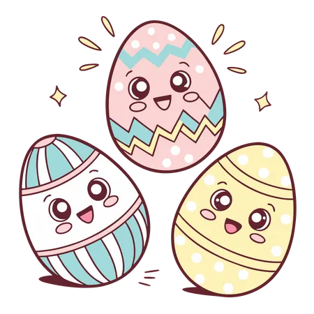 Ovos de páscoa brincalhões  Ilustração