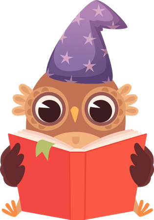 Owl studying Illustration