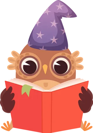 Owl studying Illustration