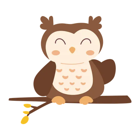 Owlet Cub For Baby Animal Illustration