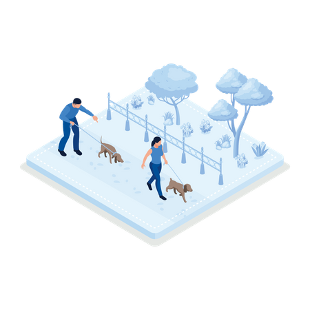 Owner with dog  Illustration