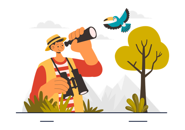 Ḅoy バードウォッチングアクティビティ  イラスト