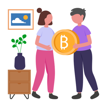 P2P Bitcoin Transfer among employees  Illustration