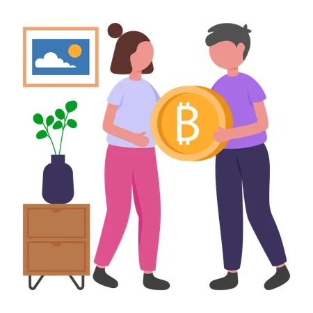 P2P Bitcoin Transfer among employees  Illustration