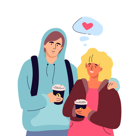 Paar bei einem Date  Illustration