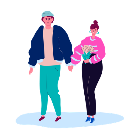 Paar bei einem Date  Illustration