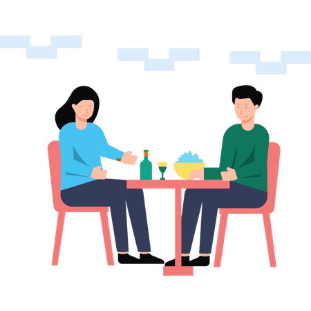 Paar bei einem Date  Illustration