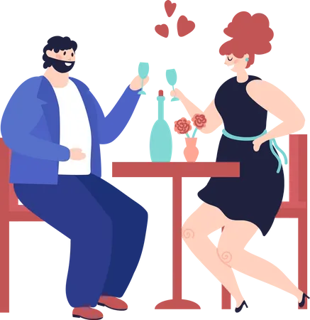 Paar beim Date  Illustration