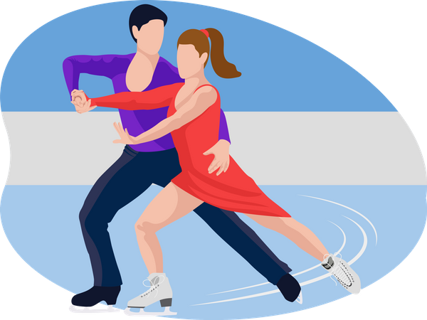 Paar beim Eiskunstlauf  Illustration