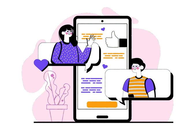 Paar-Dating per Handy-App  Illustration