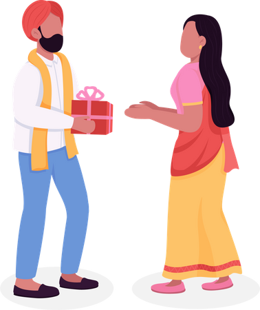 Paar feiert Diwali  Illustration