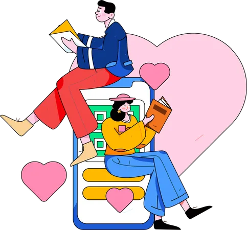 Paar feiert Valentinstag  Illustration