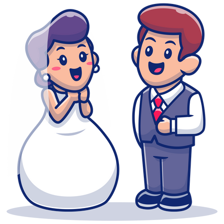 Paar heiratet  Illustration