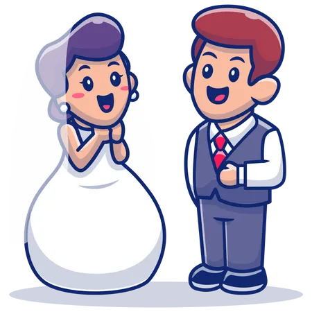 Paar heiratet  Illustration