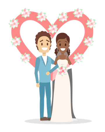 Paar Hochzeit  Illustration