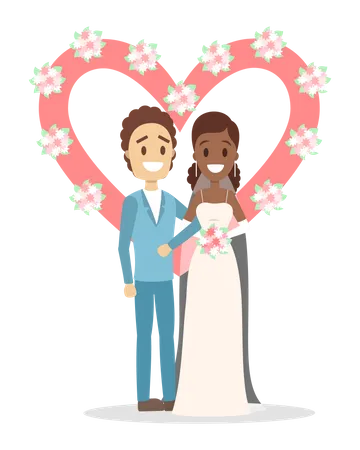 Paar Hochzeit  Illustration