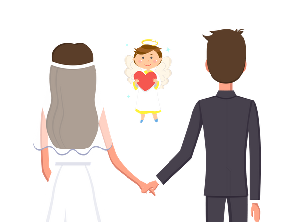 Paar Hochzeit  Illustration