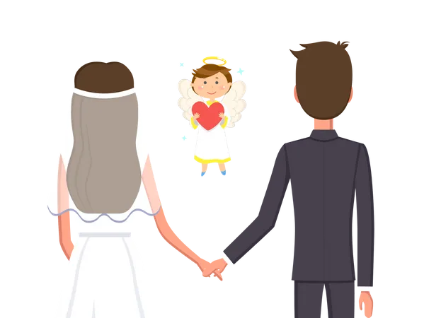 Paar Hochzeit  Illustration