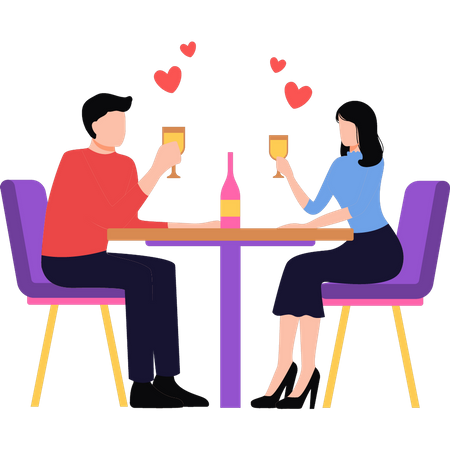 Paar ist auf einem Date  Illustration