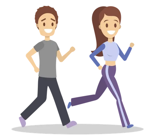 Paar joggen  Illustration