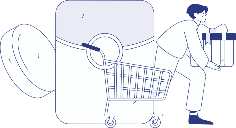 Paar liebt Online-Shopping  Illustration