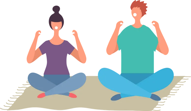 Paar macht Yoga  Illustration