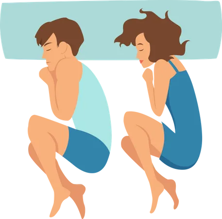Paar schläft zusammen  Illustration