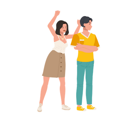 Paar streiten  Illustration