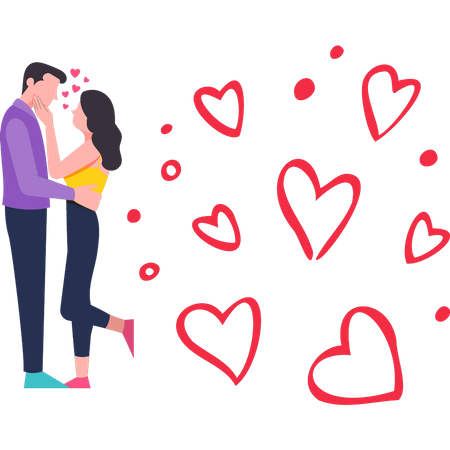 Paar umarmt  Illustration