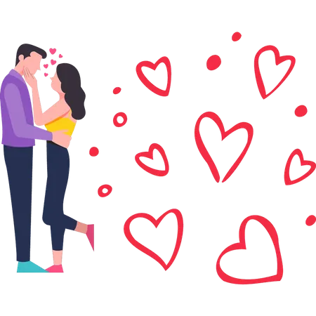 Paar umarmt  Illustration
