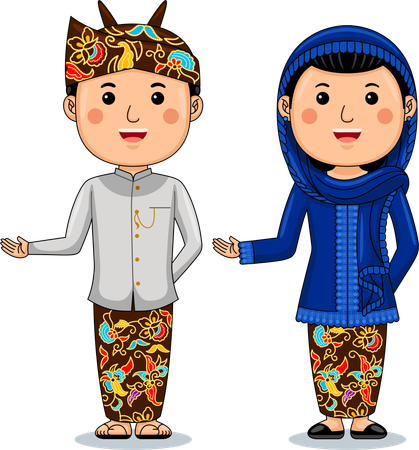 Paar trägt Batak Toba  Illustration