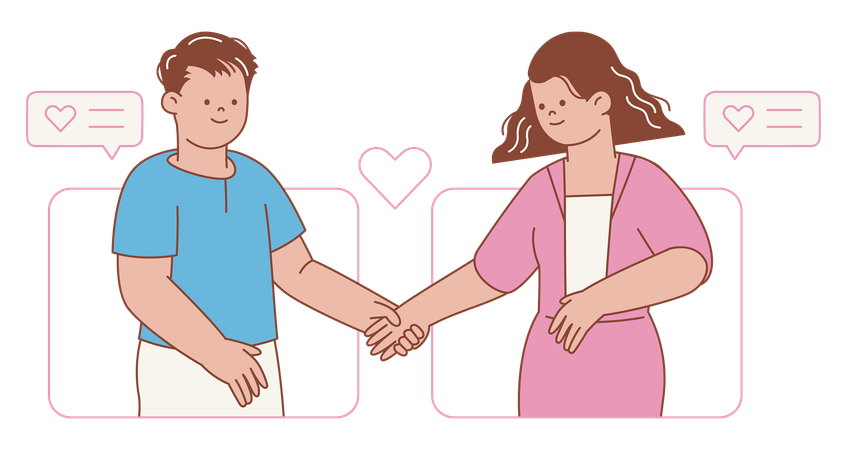 Paartreffen über mobile Dating-App  Illustration