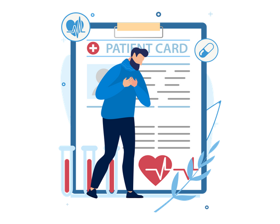 Paciente cardíaco  Ilustração