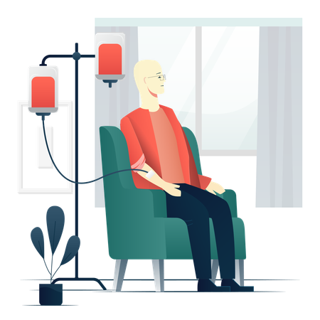 Paciente de desenho animado sobre oncologia Medicina  Ilustração