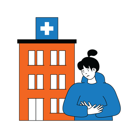 Paciente en el hospital  Illustration