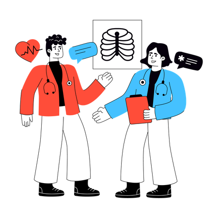 Paciente faz consulta médica  Illustration